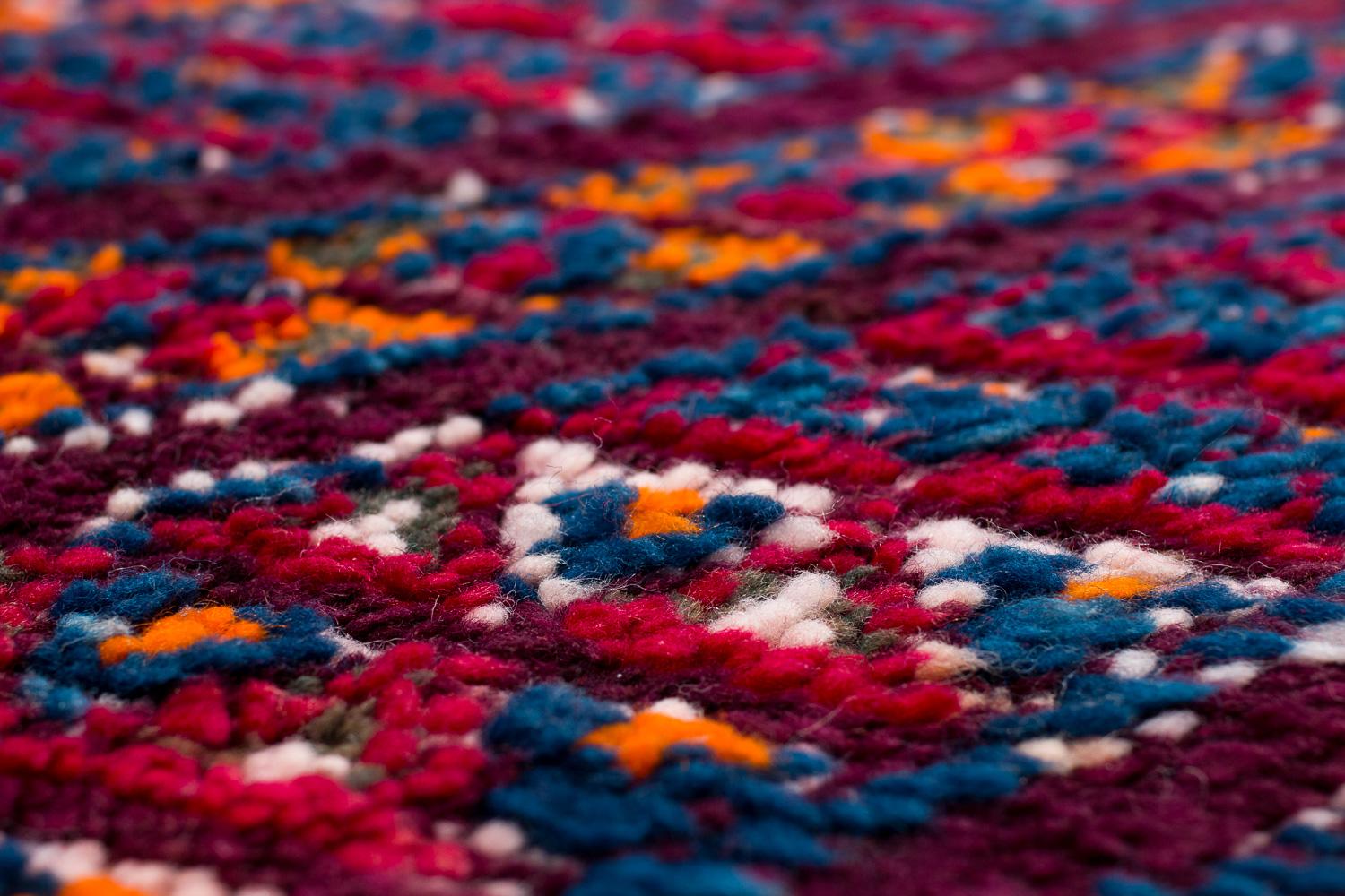 Antique Beni Mguild Moroccan Wool Shag Midcentury Vintage Chevron Area Rug For Sale 4