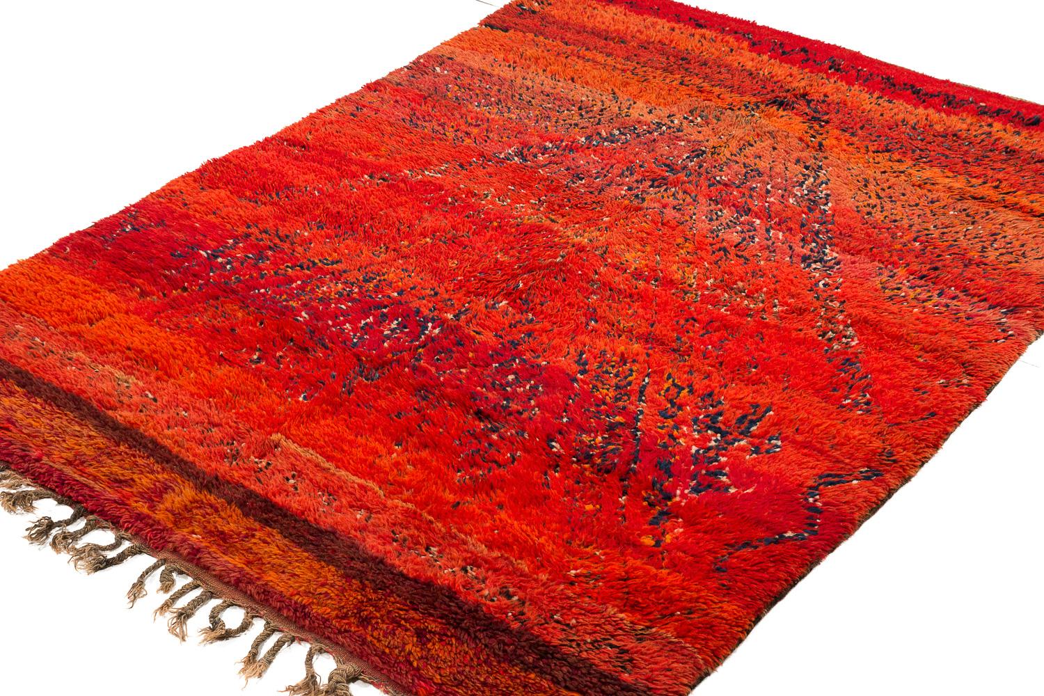 Hand-Woven Vintage Beni Mguild Moroccan Rug