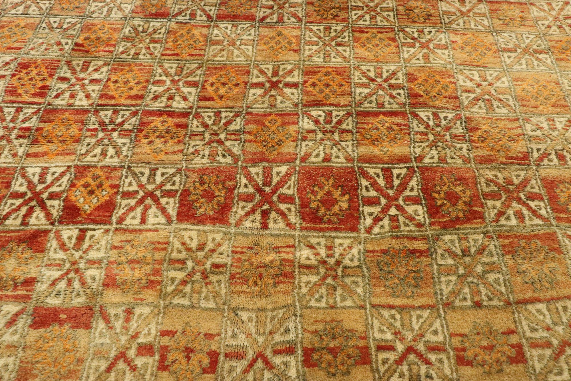 Hand-Knotted Vintage Beni MGuild Moroccan Rug For Sale