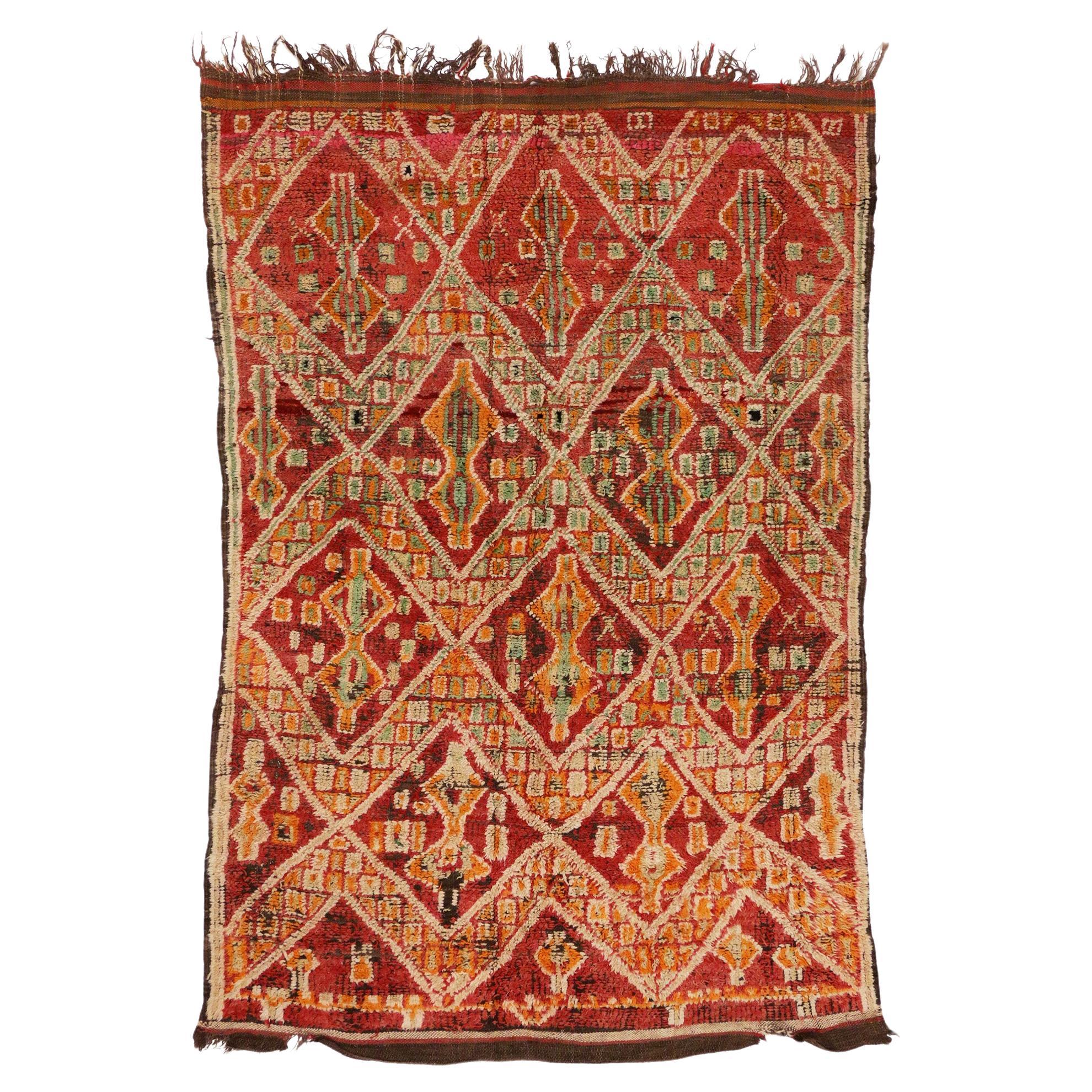 Vintage Beni MGuild Moroccan Rug For Sale