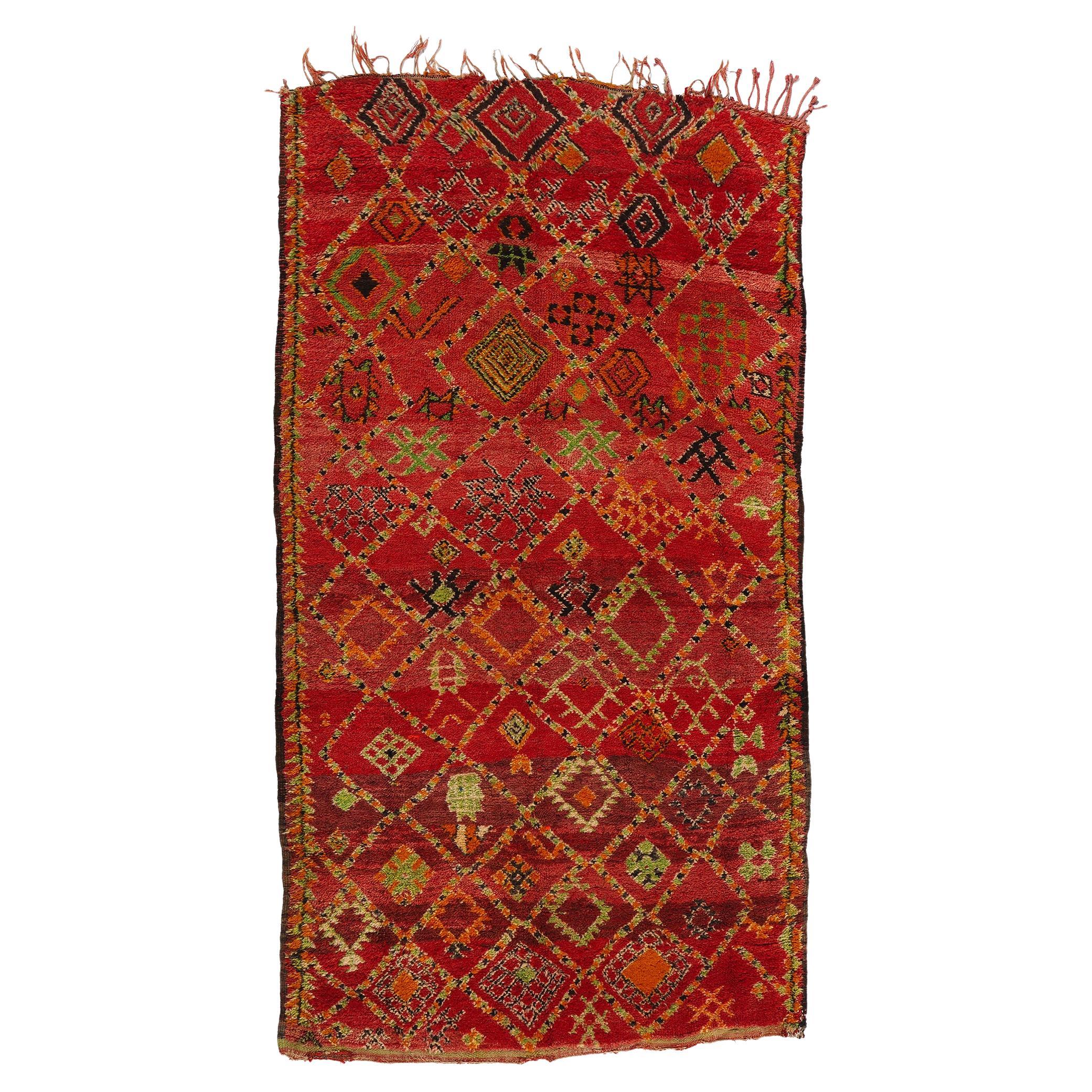 Vintage Beni MGuild Marokkanischer Teppich