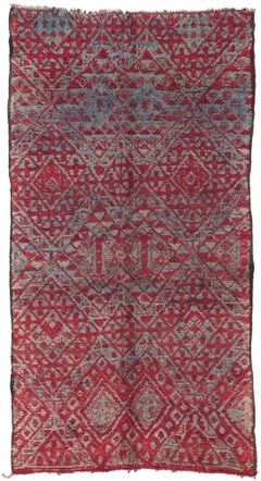 Vintage Beni MGuild Moroccan Rug, Maximalist Style Meets Tribal Enchantment