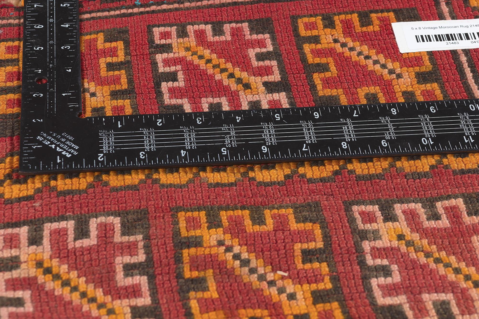 20th Century Vintage Beni MGuild Moroccan Rug, Midcentury Modern Meets Maximalist Boho For Sale