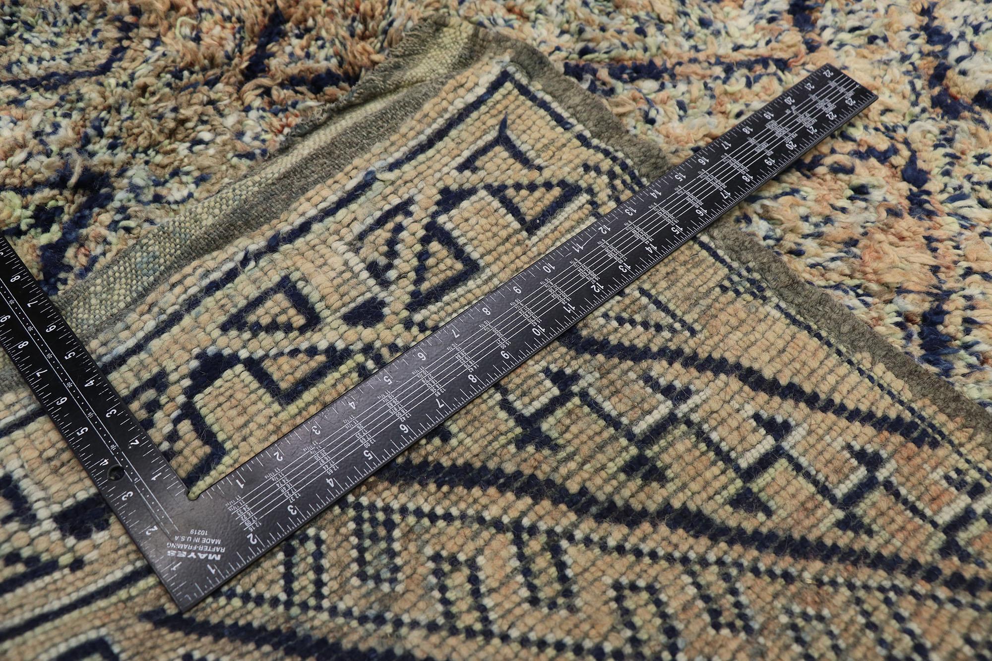 Vintage Beni MGuild Moroccan Rug, Rustic Charm Meets Sunbaked Elegance For Sale 1