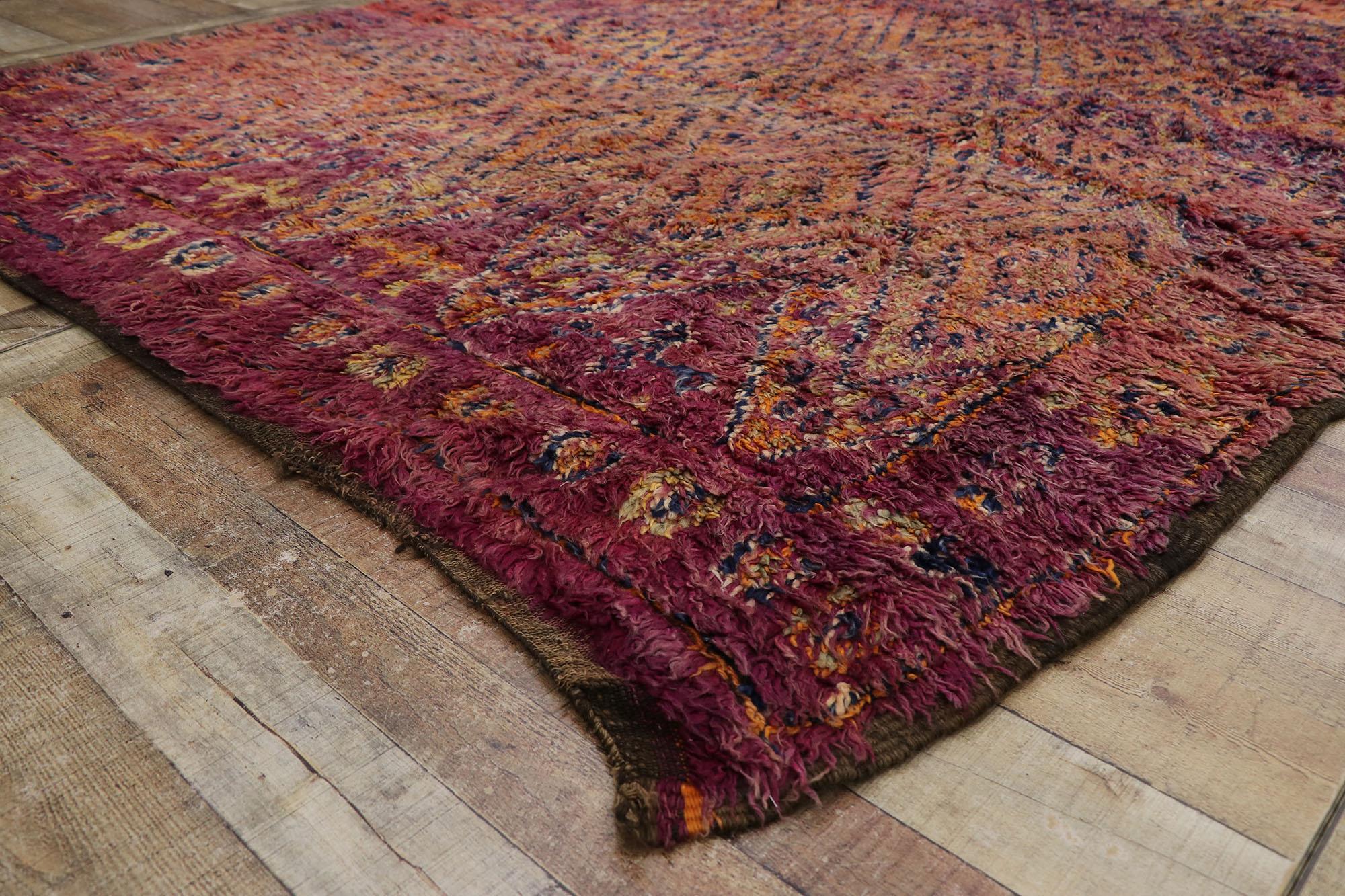 Vintage Beni MGuild Moroccan Rug, Sultry Boho Meets Modern Luxe For Sale 2