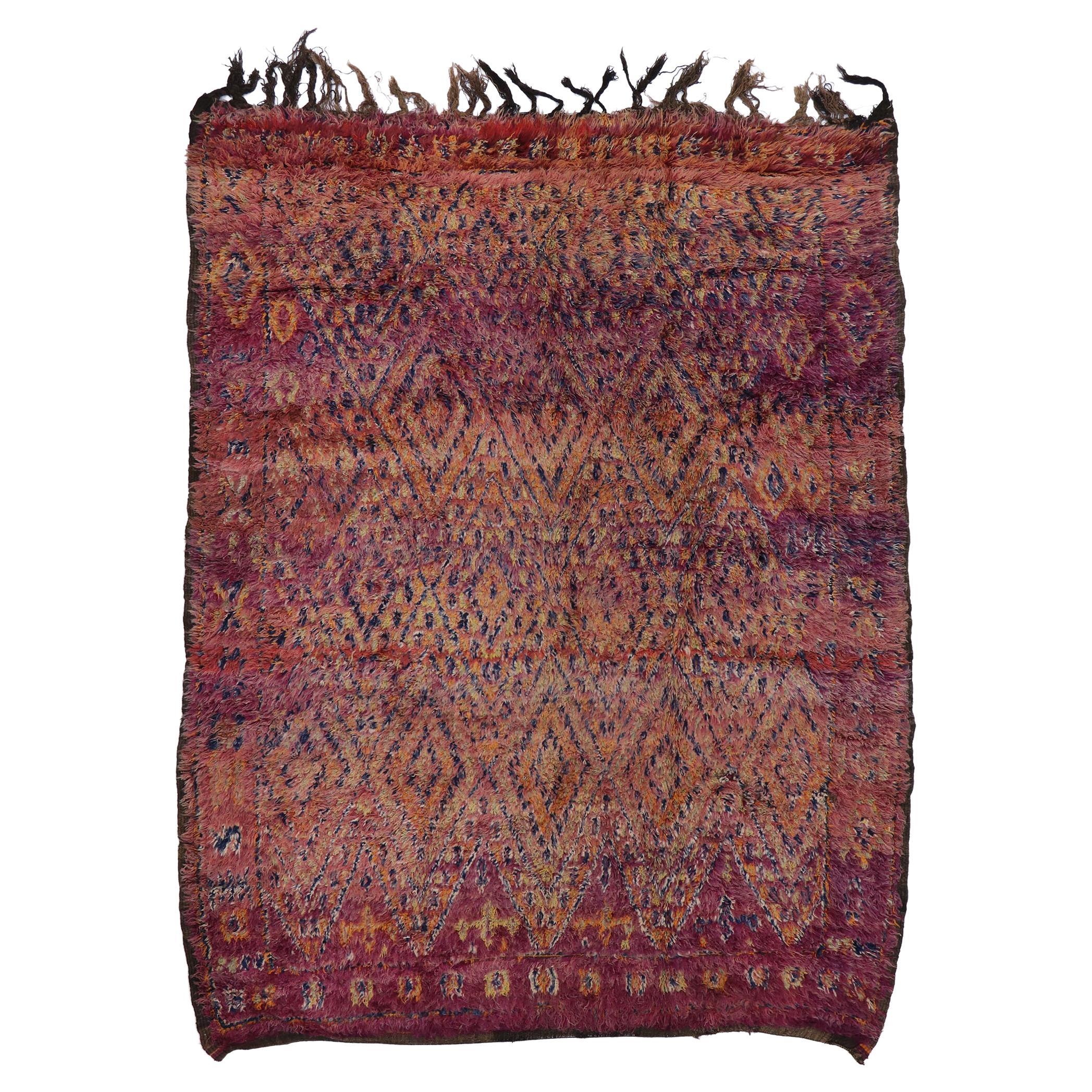Vintage Beni MGuild Moroccan Rug, Sultry Boho Meets Modern Luxe