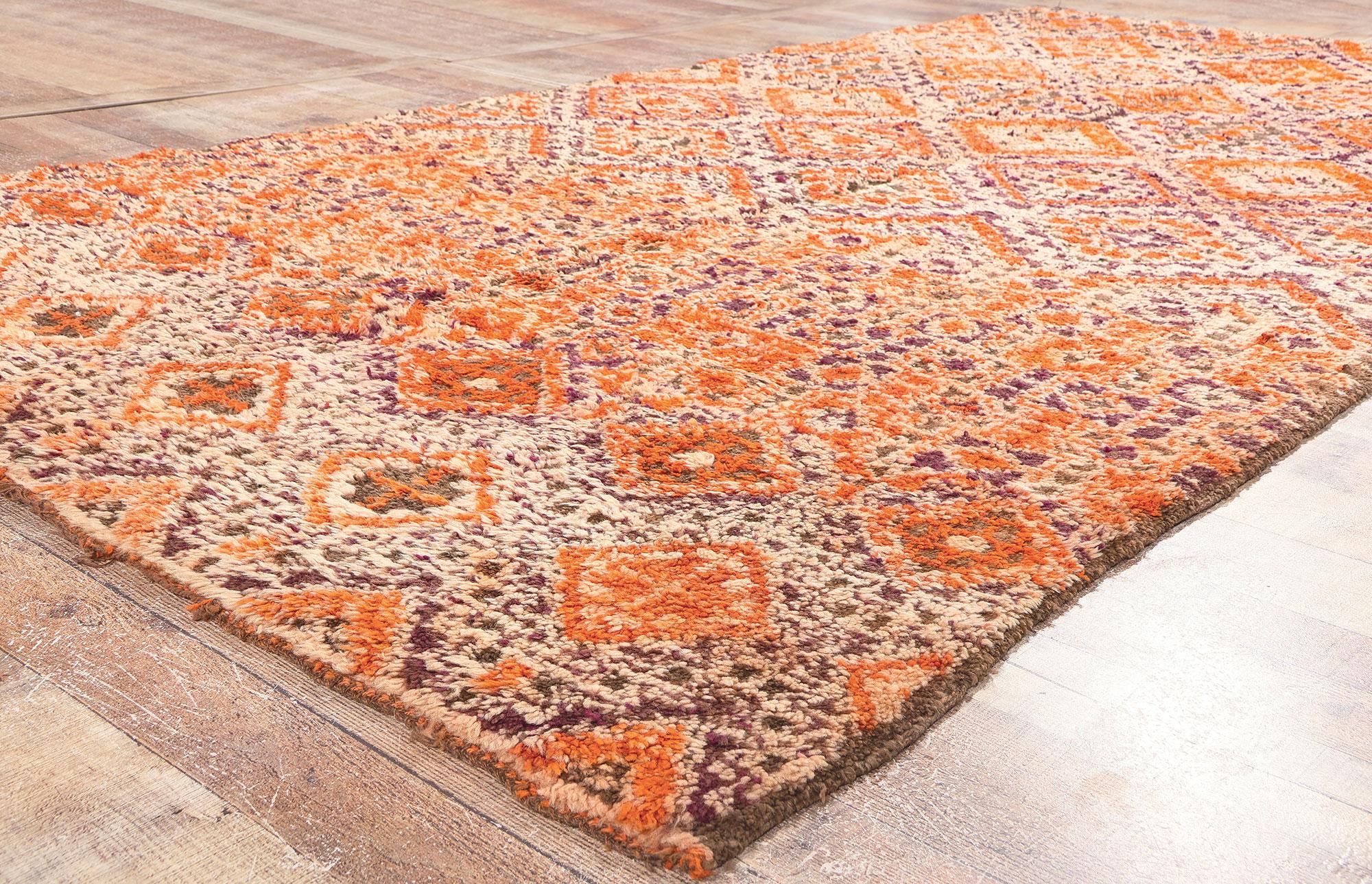 Vintage Beni MGuild Moroccan Rug, Tribal Enchantment Meets Mid-Century Modern  For Sale 1