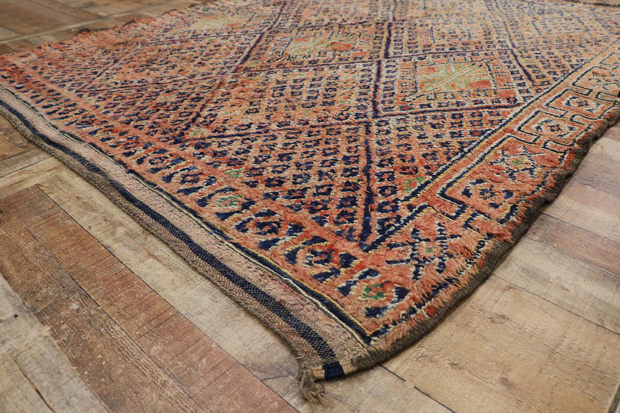 Wool Vintage Beni MGuild Moroccan Rug, Ultra Cozy Meets Modern Luxe For Sale