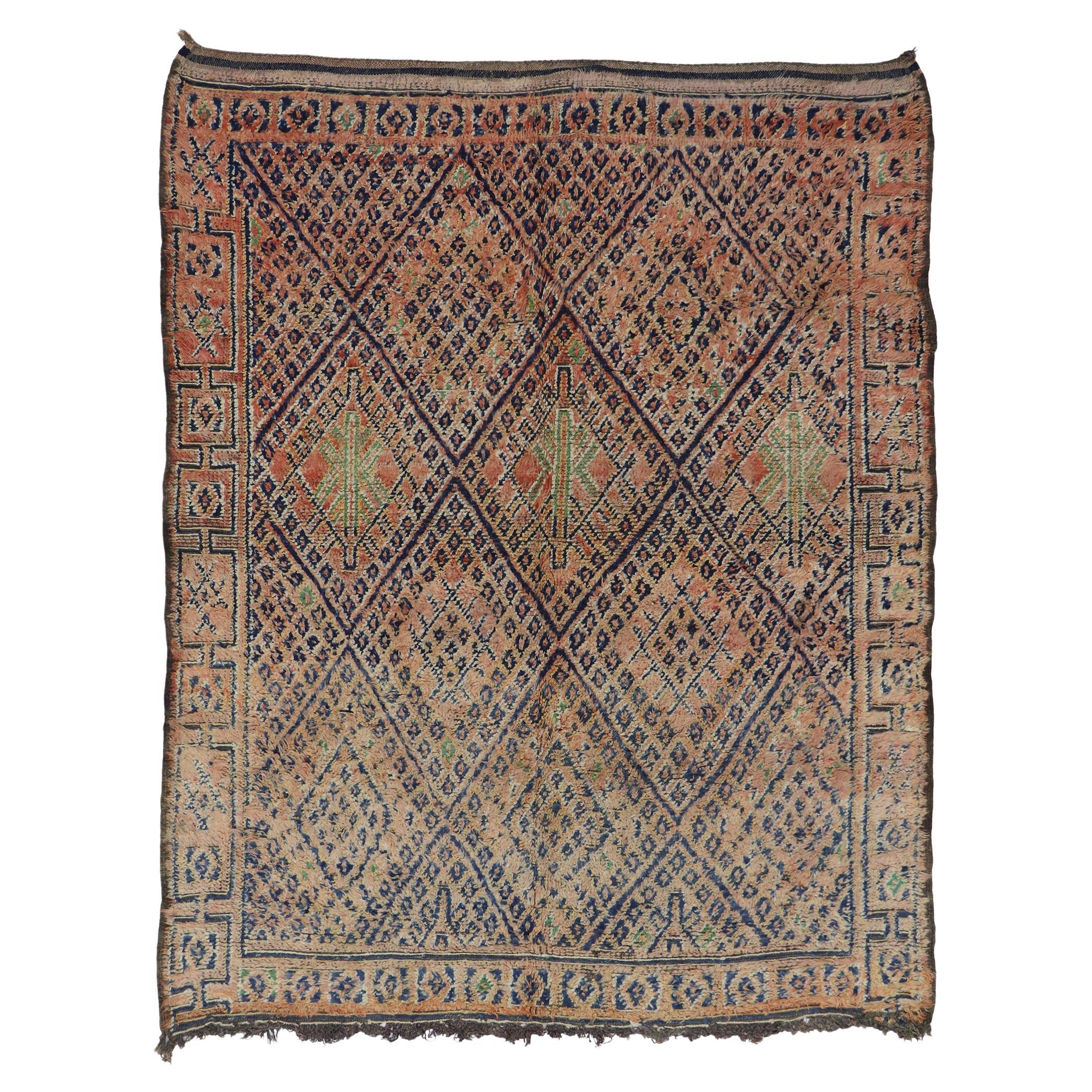 Vintage Beni MGuild Moroccan Rug, Ultra Cozy Meets Modern Luxe For Sale
