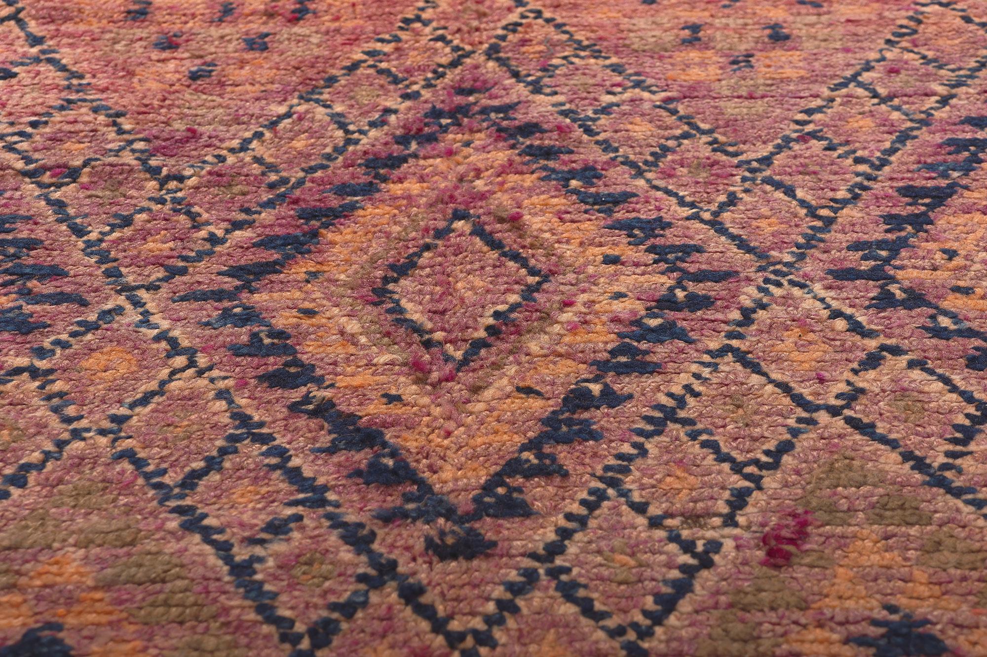Vintage Beni MGuild Moroccan Rug, Wabi-Sabi Meets Modern Luxe In Good Condition For Sale In Dallas, TX