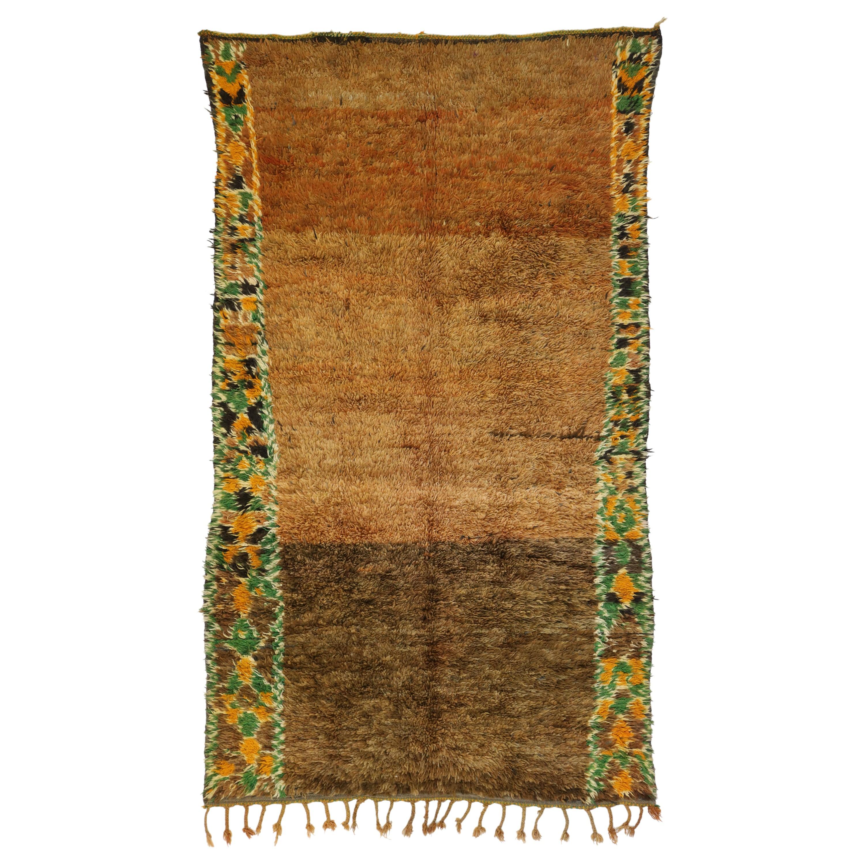 Vintage Beni M'Guild Moroccan Rug with Biophilic MidCentury Modern