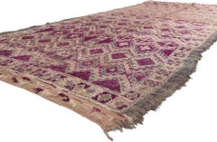 Lila Beni MGuild Marokkanischer Vintage-Teppich, Bohemian Rhapsody Meets Cozy Nomad, Vintage