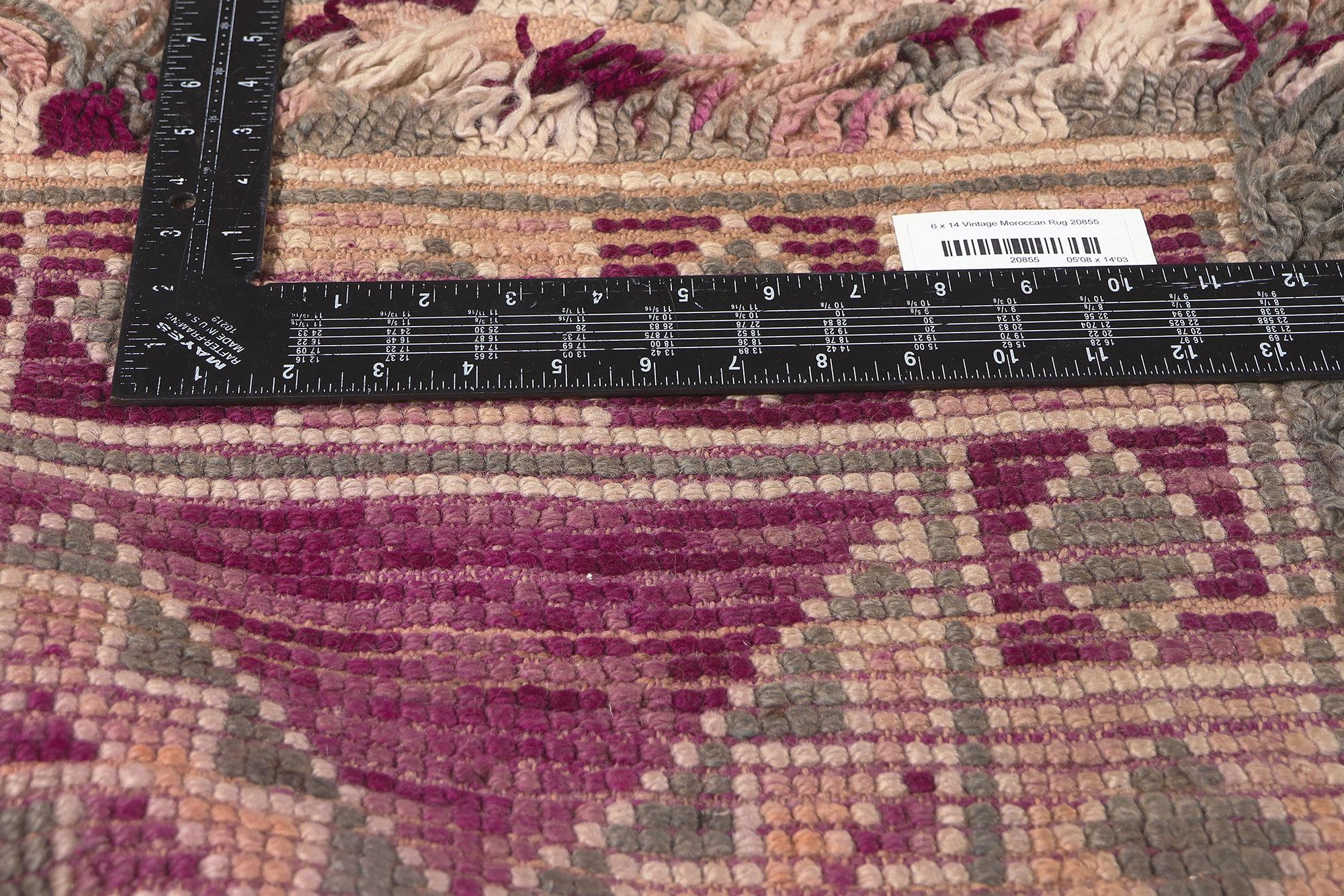 Wool Vintage Purple Beni MGuild Moroccan Rug, Bohemian Rhapsody Meets Cozy Nomad For Sale