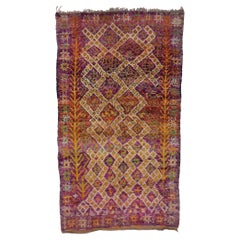 Vintage Beni M'Guild Moroccan Rug with Bohemian Tribal Style