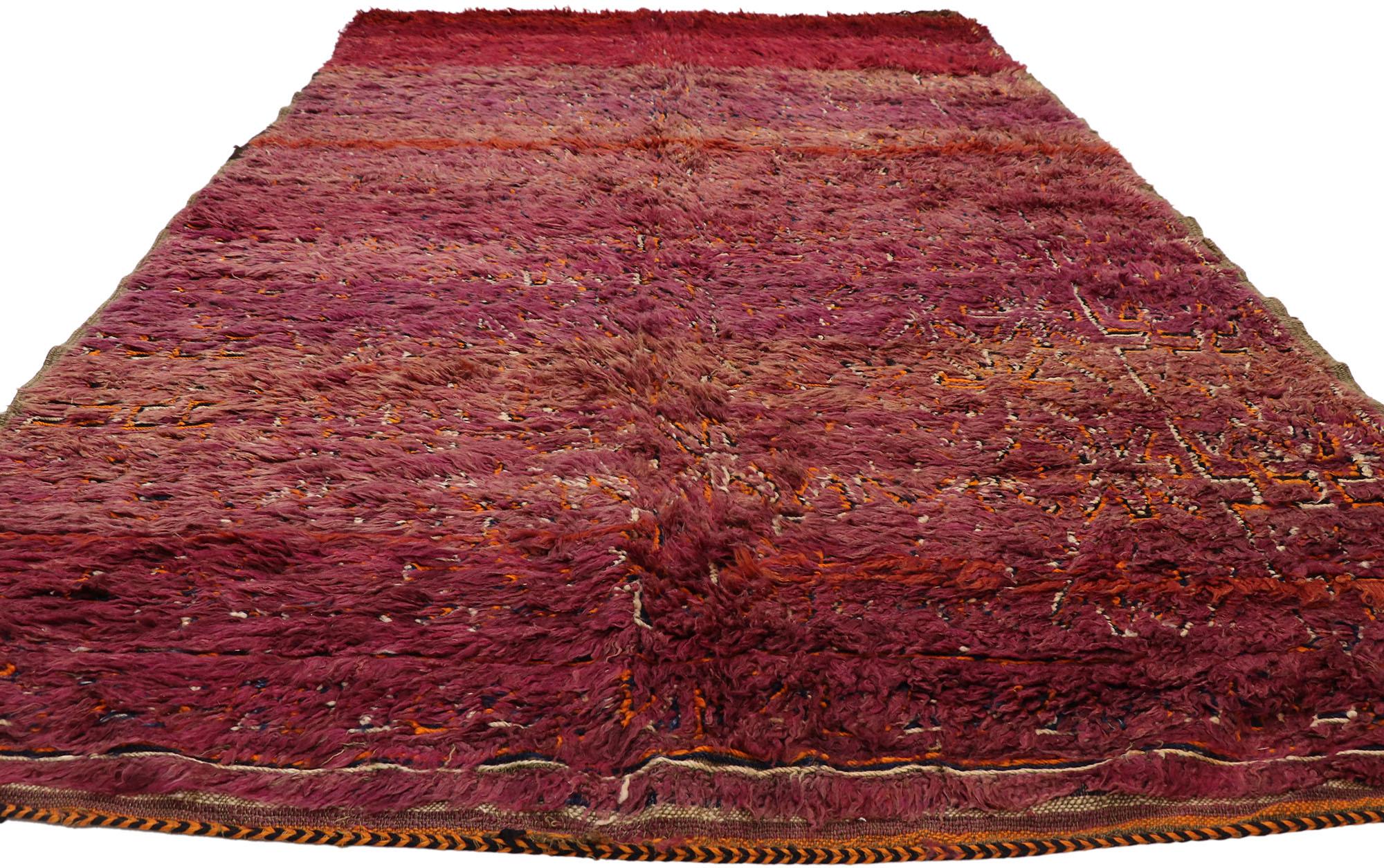Hand-Knotted Vintage Beni M'Guild Moroccan Rug with Modern Bohemian Tribal Style For Sale