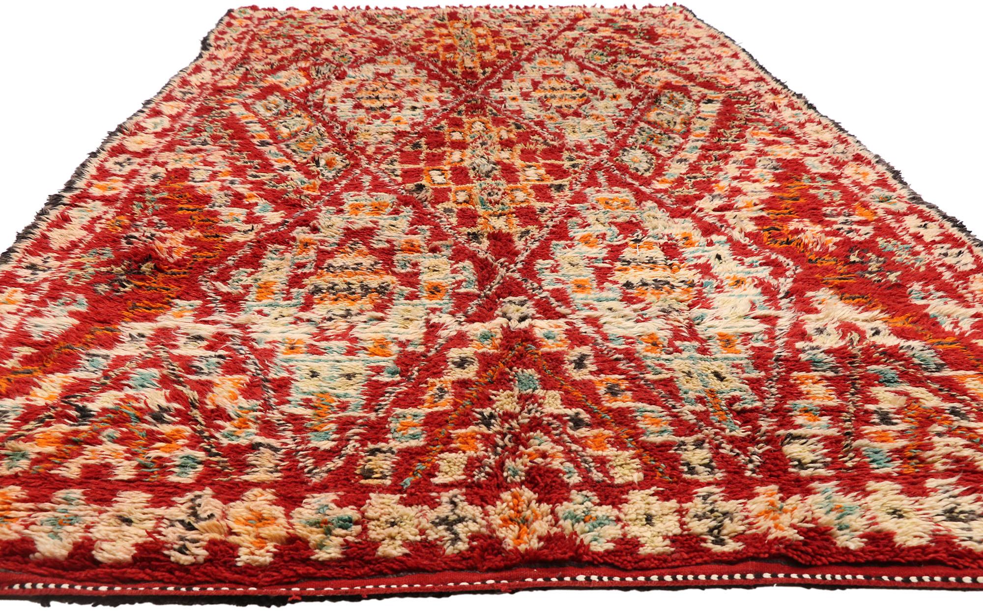 Mid-Century Modern Vintage Beni M'Guild Moroccan Rug with Modern Northwestern Style For Sale