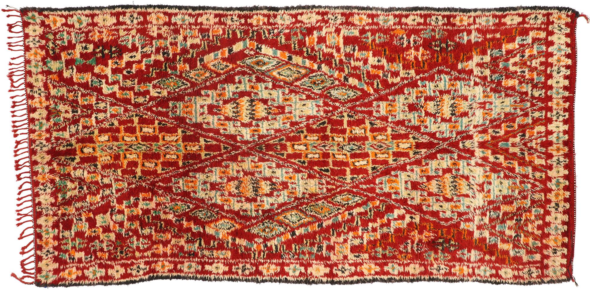 Vintage Beni M'Guild Moroccan Rug with Modern Northwestern Style For Sale 2
