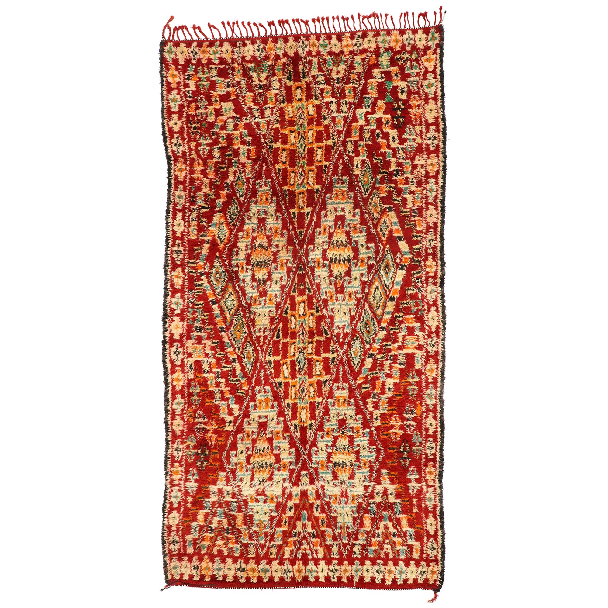 Marokkanischer Vintage-Teppich Beni M'Guild mit modernem nordwestlichen Stil