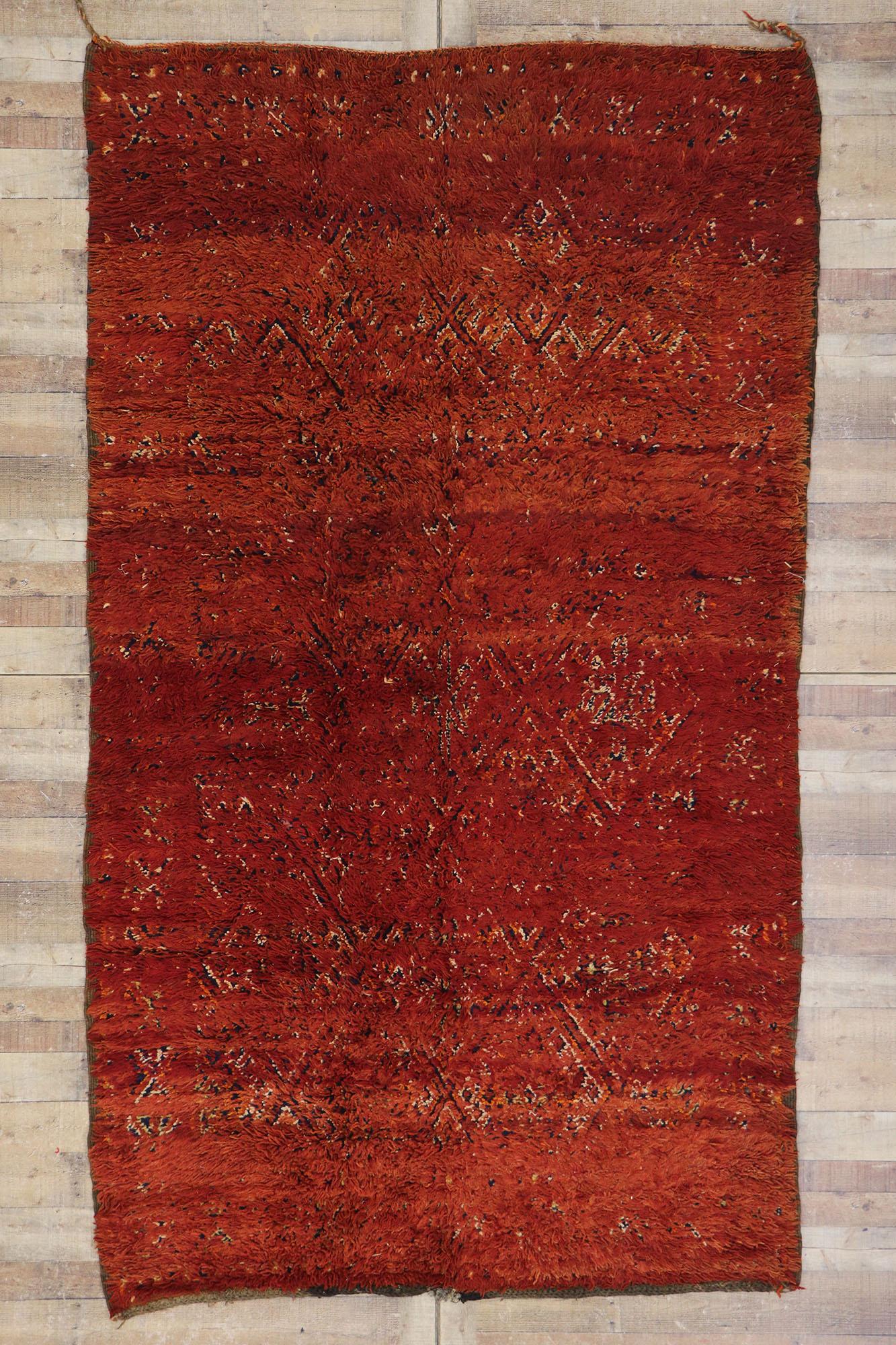 20th Century Vintage Beni MGuild Red Moroccan Rug For Sale