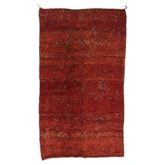 Vintage Beni MGuild Red Moroccan Rug
