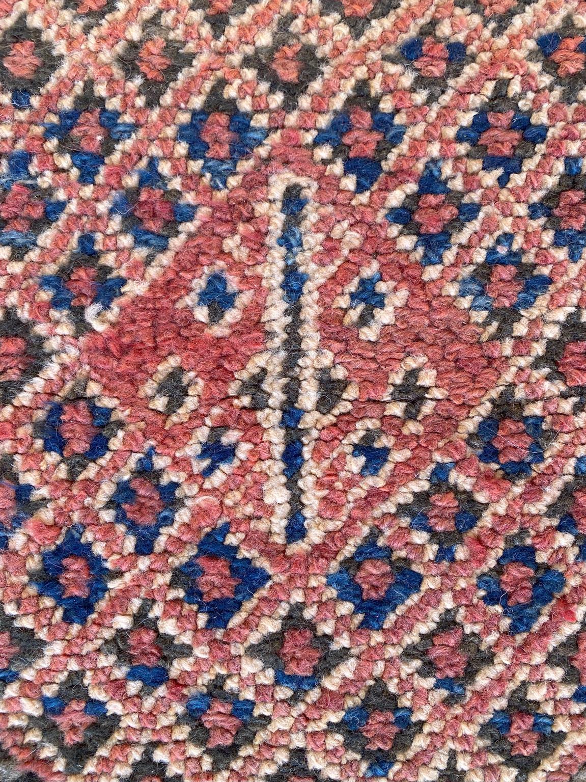 Vintage Beni Mguild rug - Orange/terracotta/blue - 6.1x9.8feet / 186x298cm For Sale 5