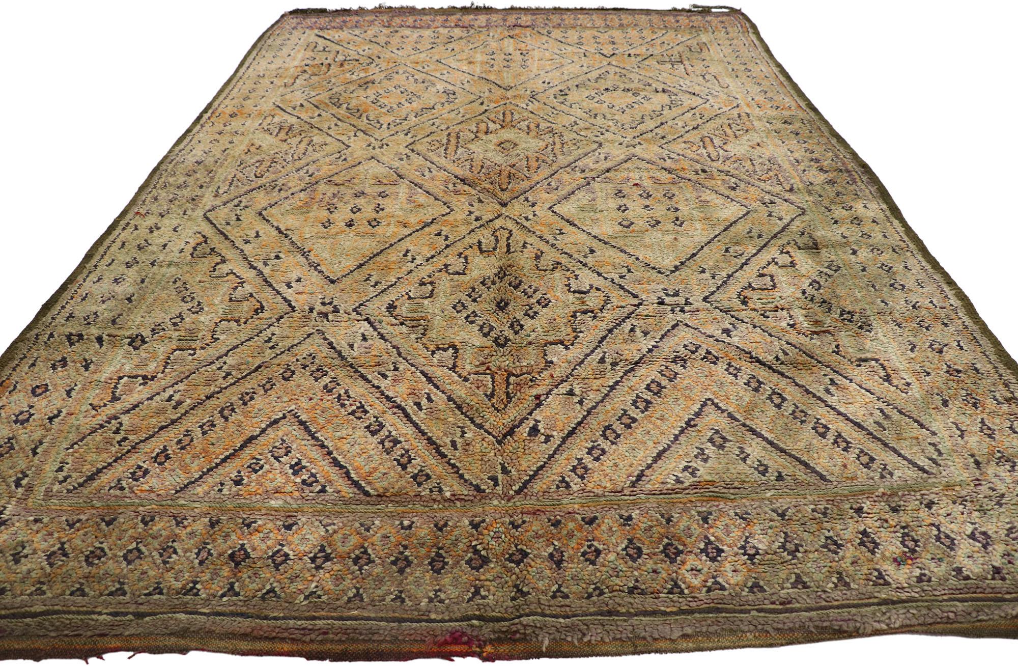 Alfombra marroquí vintage Beni M'Guild Zayane de estilo bohemio Tribal en venta