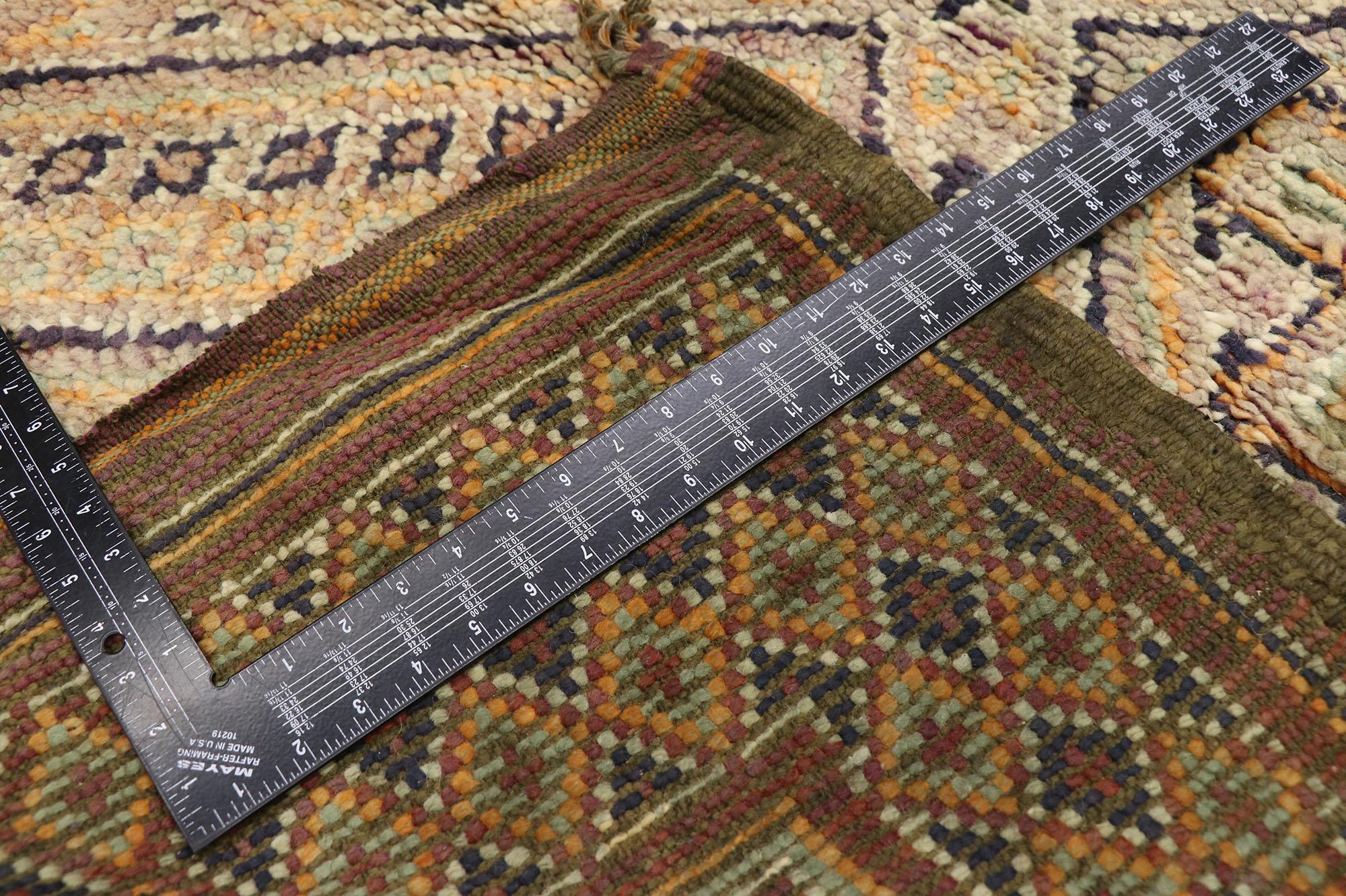 Alfombra marroquí vintage Beni M'Guild Zayane de estilo bohemio Anudado a mano en venta