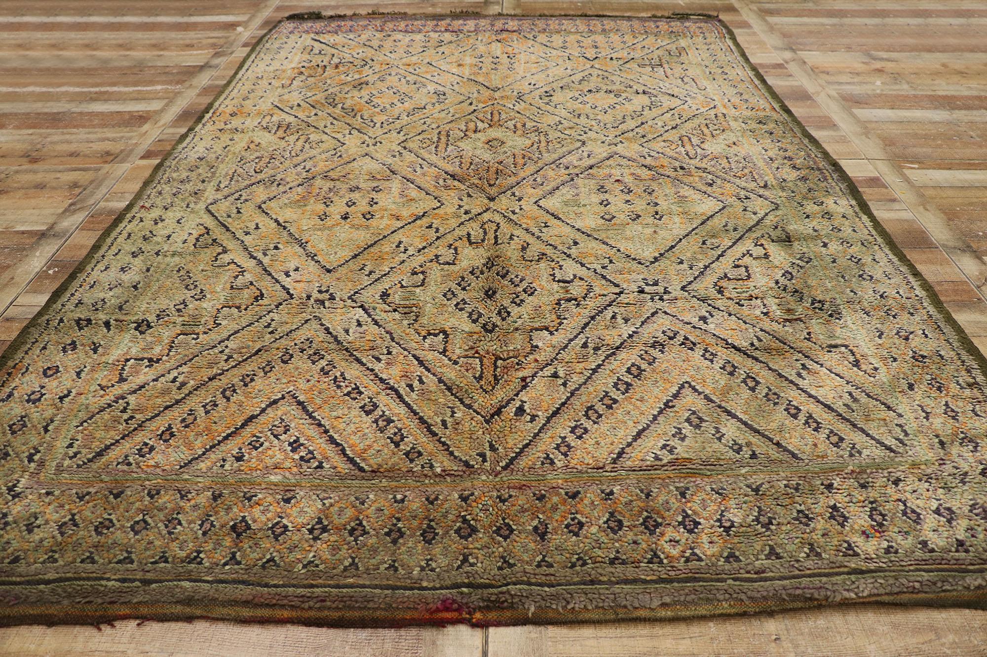 Alfombra marroquí vintage Beni M'Guild Zayane de estilo bohemio siglo XX en venta