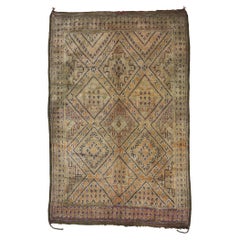 Tapis marocain Zayane vintage Beni M'Guild de style bohème