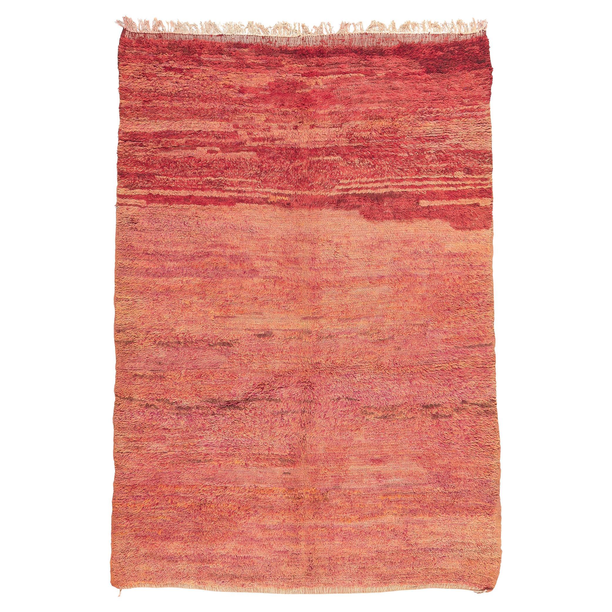 Vintage Beni Mrirt Moroccan Rug, Modern Desert Meets Abstract Expressionism 