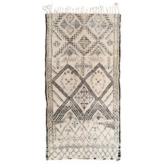 Authentic Rare Vintage Beni Ourain Moroccan Rug Diamond Pattern Highly Detailed
