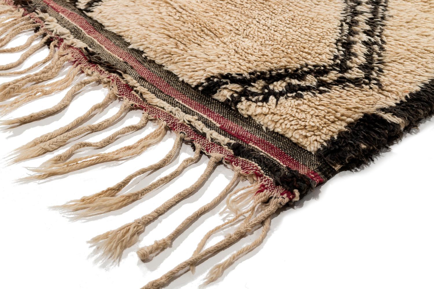 Hand-Woven Vintage Beni Ouarain Morocan Berber Tribal Rug