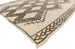 Vintage Beni Ouarain Moroccan Rug with Mid-Century Modern Style and Hygge Vibes