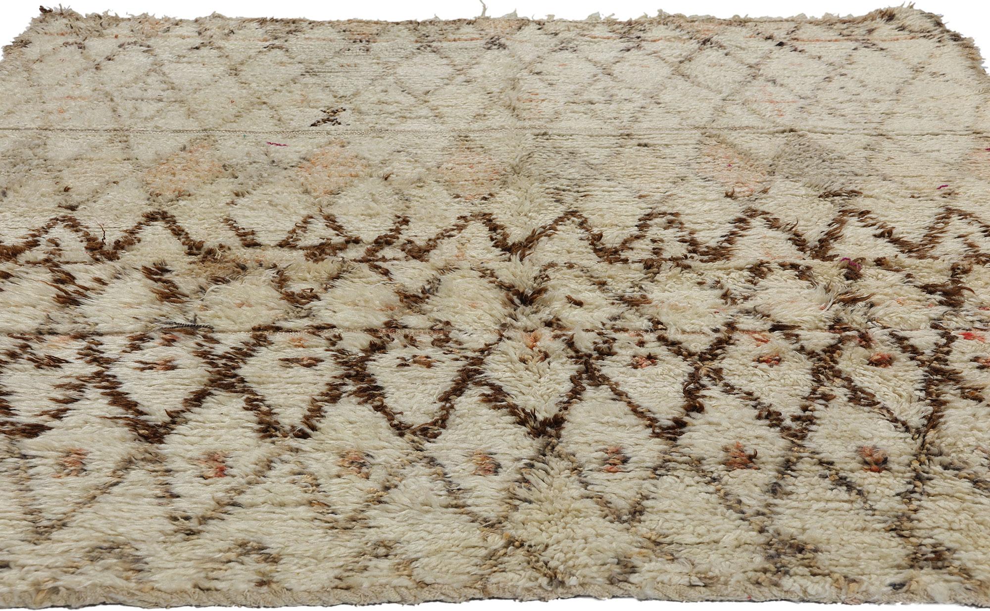 Bohemian Vintage Beni Ourain Moroccan Rug For Sale