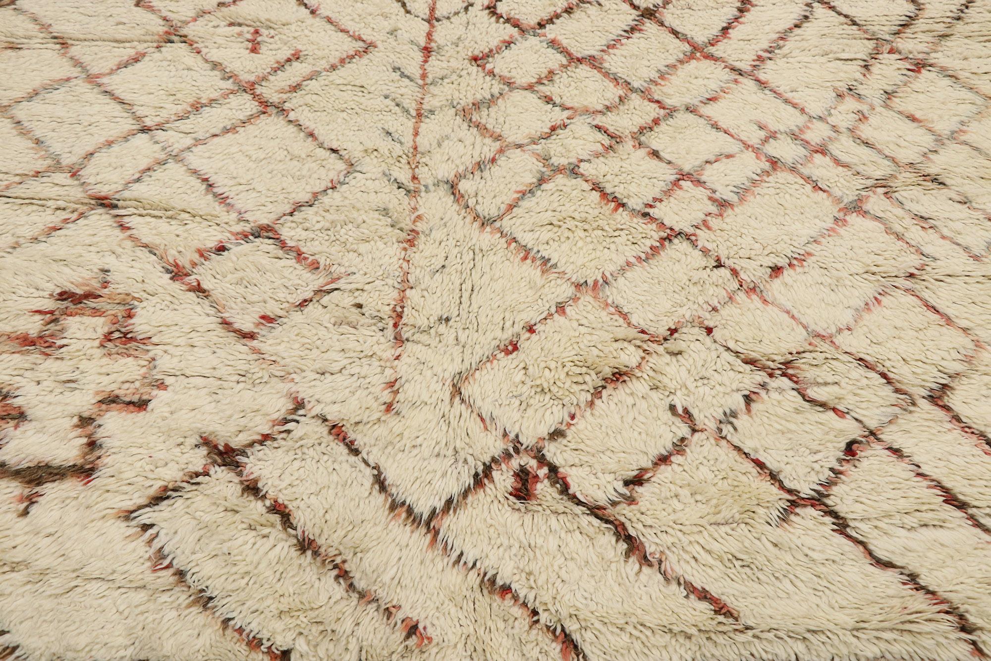 Hand-Knotted Vintage Beni Ourain Moroccan Rug For Sale