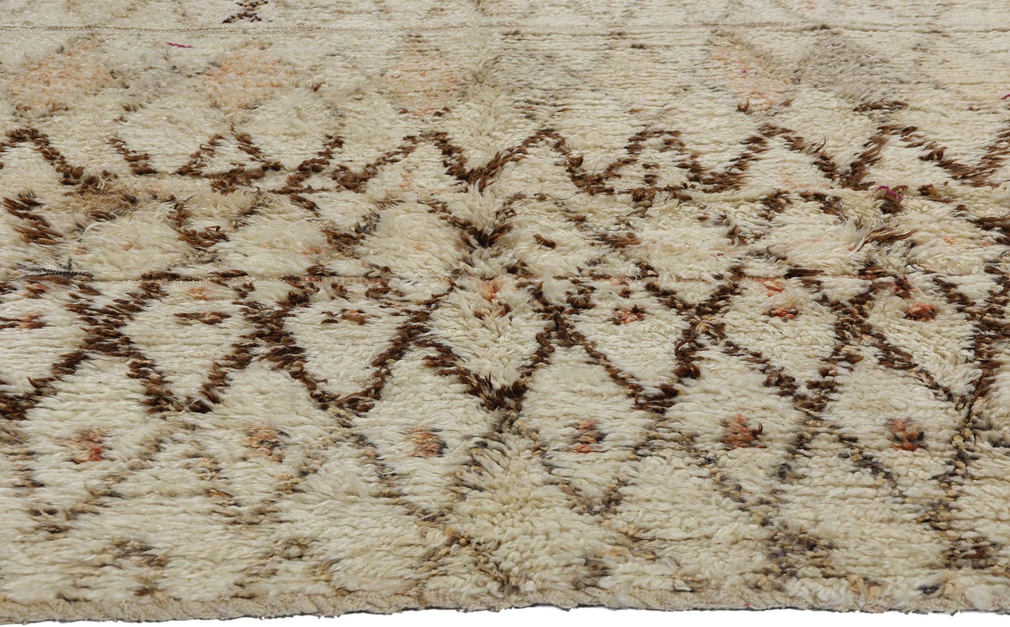 Hand-Knotted Vintage Beni Ourain Moroccan Rug For Sale
