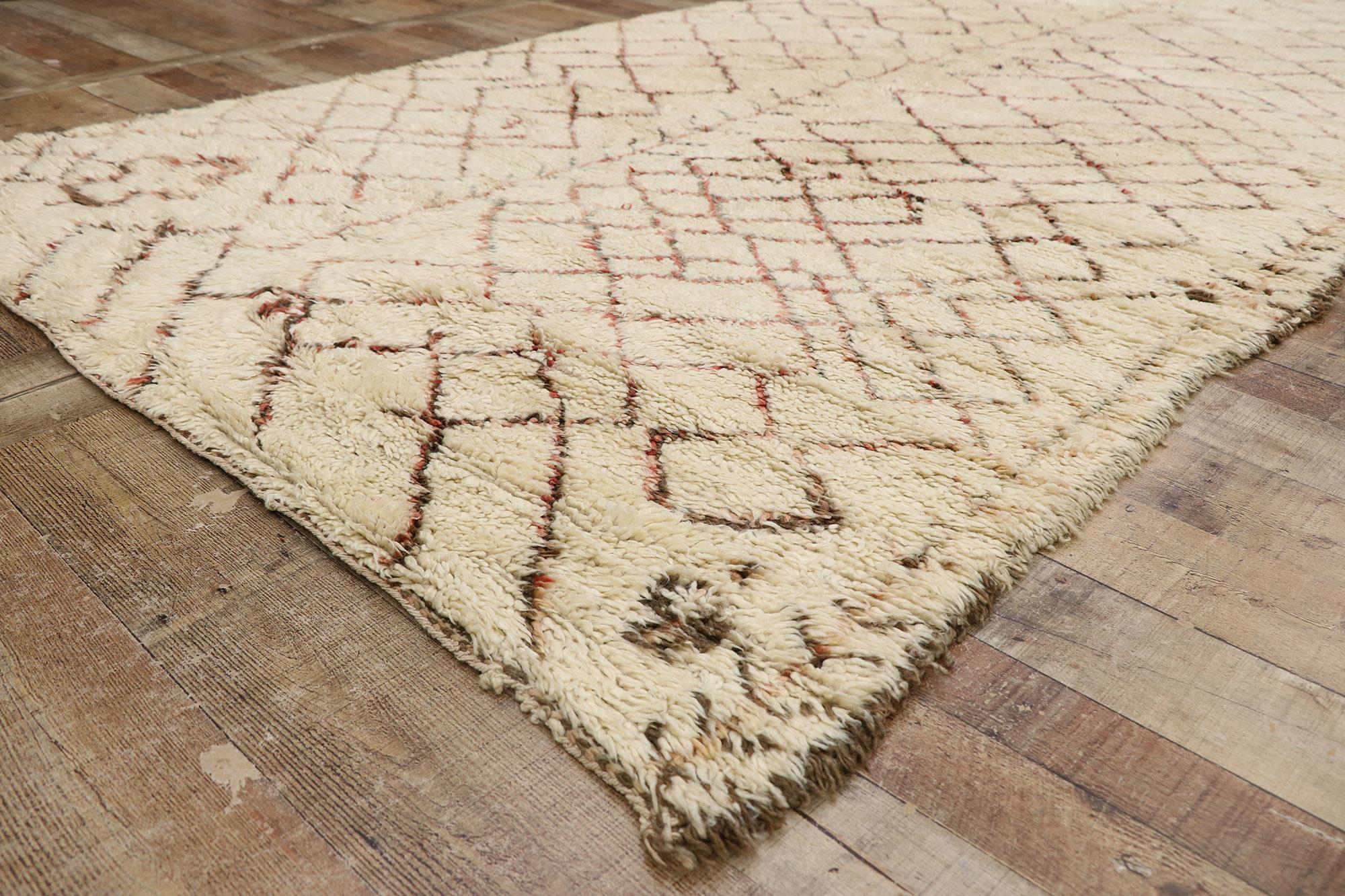 20th Century Vintage Beni Ourain Moroccan Rug For Sale