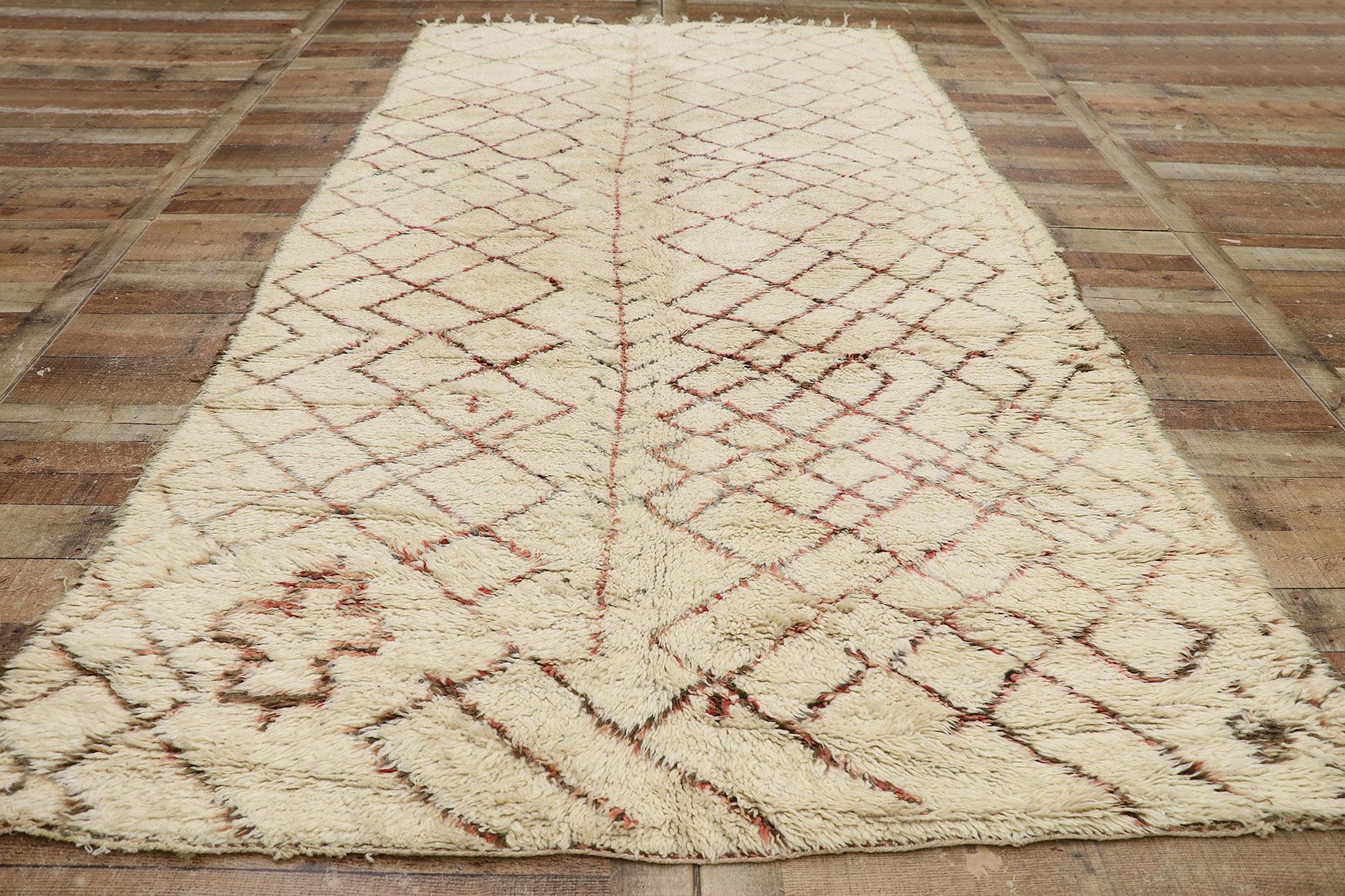 Wool Vintage Beni Ourain Moroccan Rug For Sale