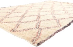 Vintage Beni Ourain Moroccan Rug, Mid-Century Modern Style Meets Tribal Allure