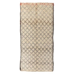 Retro Moroccan Beni Ourain Rug, Midcentury Modern Meets Shibui Hygge