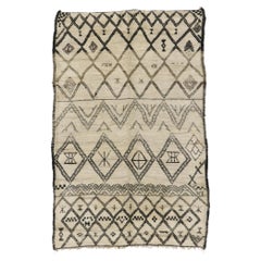 Vintage Beni Ourain Moroccan Rug, Nomadic Charm Meets Midcentury Modern Style