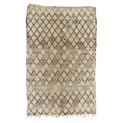 Used Beni Ourain Moroccan Rug, Nomadic Charm Meets Midcentury Modern Style