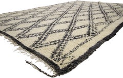 Vintage Moroccan Beni Ourain Rug, Warm Worldy Charm Meets Midcentury Modern