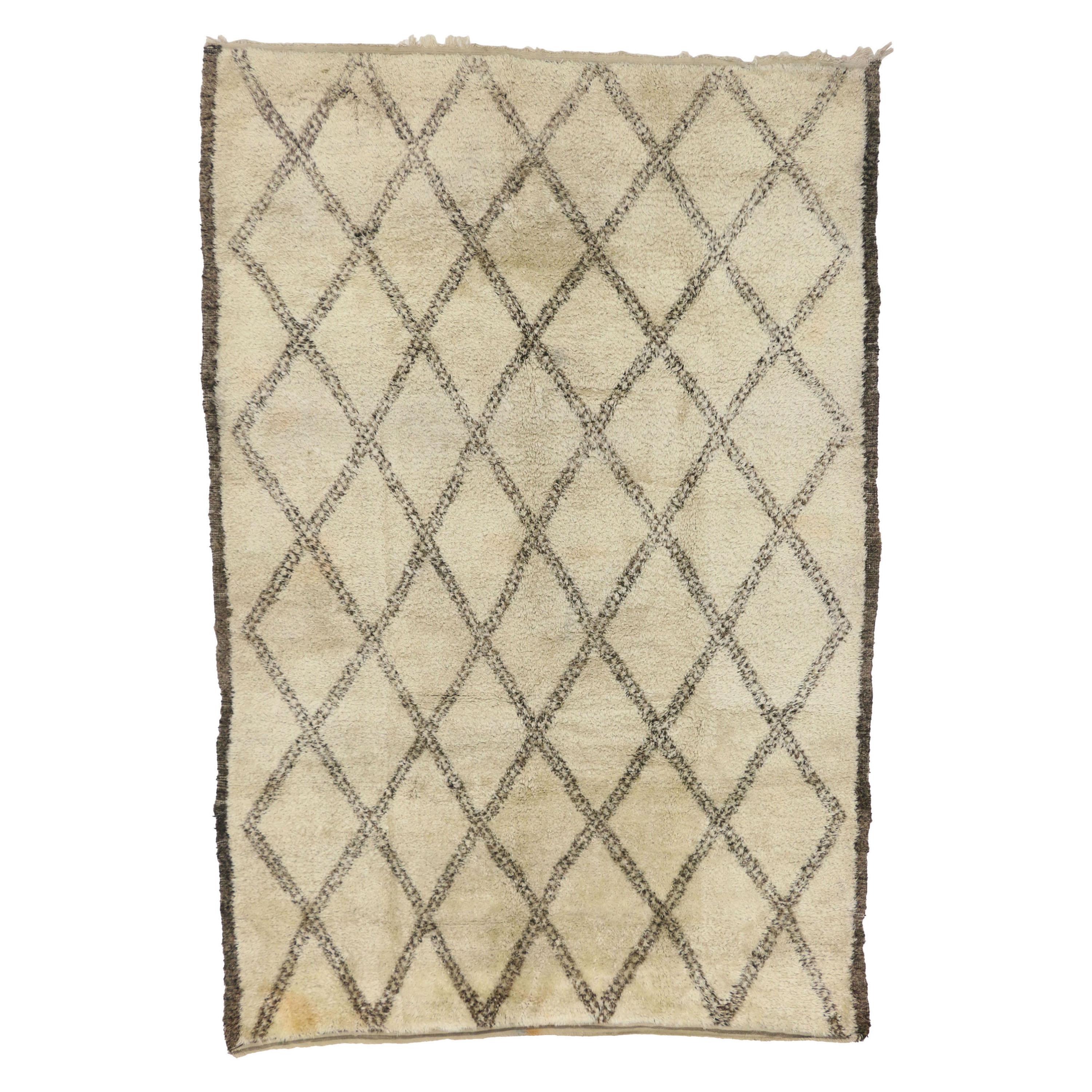 Moroccan Beni Ourain style Wool Rug at 1stDibs