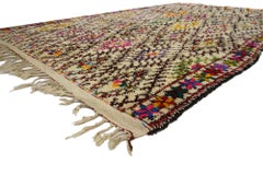 Vintage Moroccan Beni Ourain Rug, Colorfully Curated Meets Boho Chic