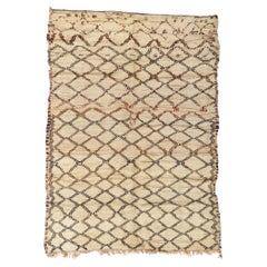 Vintage Beni Ourain Moroccan Rug with Tribal Style