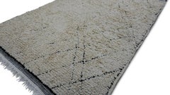 Vintage Beni Ourain Rug Hand-Knotted Wool Rug 5'3''x8'8''