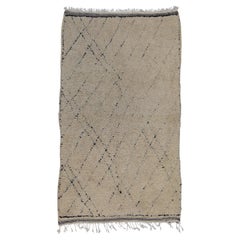 Vintage Beni Ourain Rug Hand-Knotted Wool Rug 5'3''x8'8''