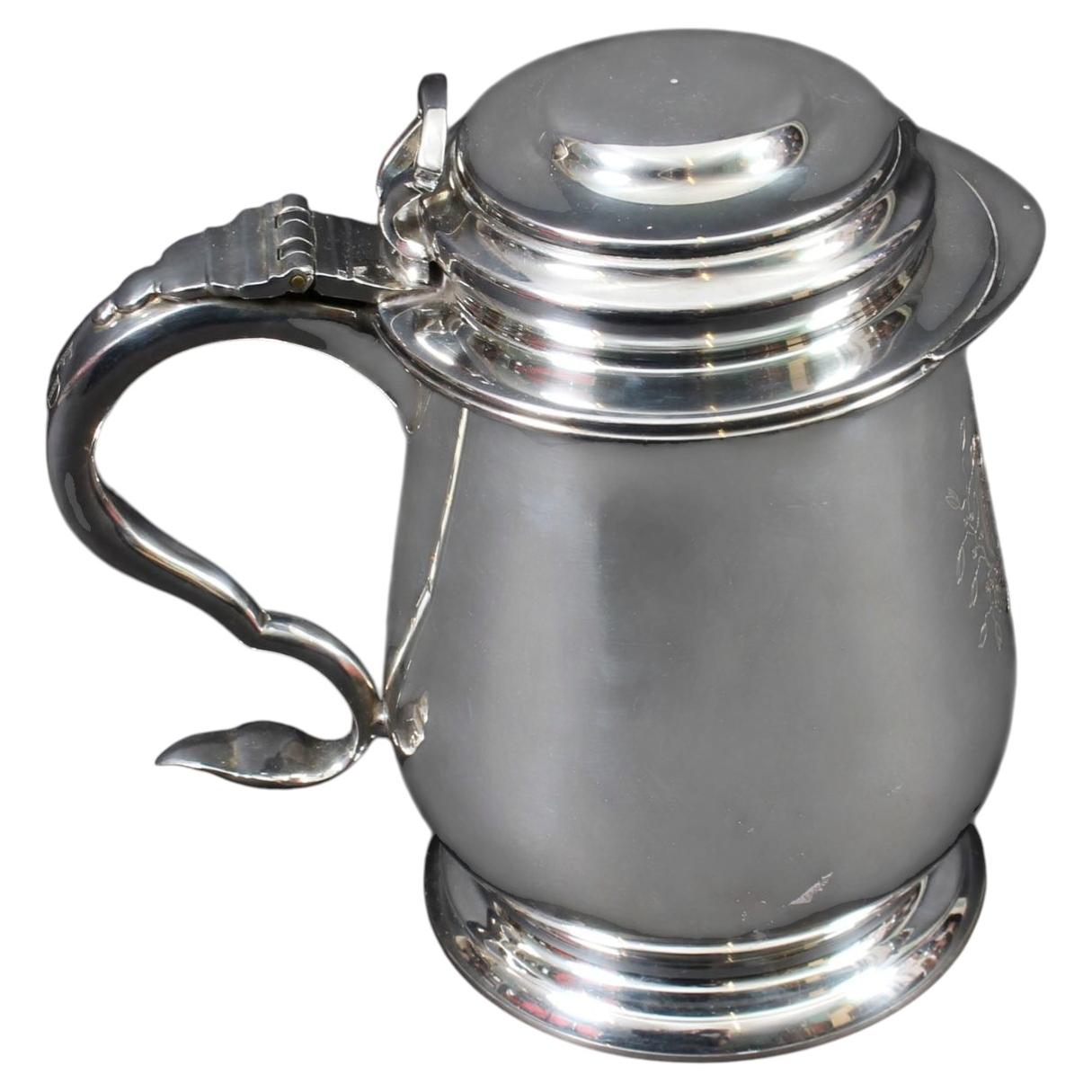 Vintage Benjamin Franklin Silver Plated Tankard 20th Century For Sale