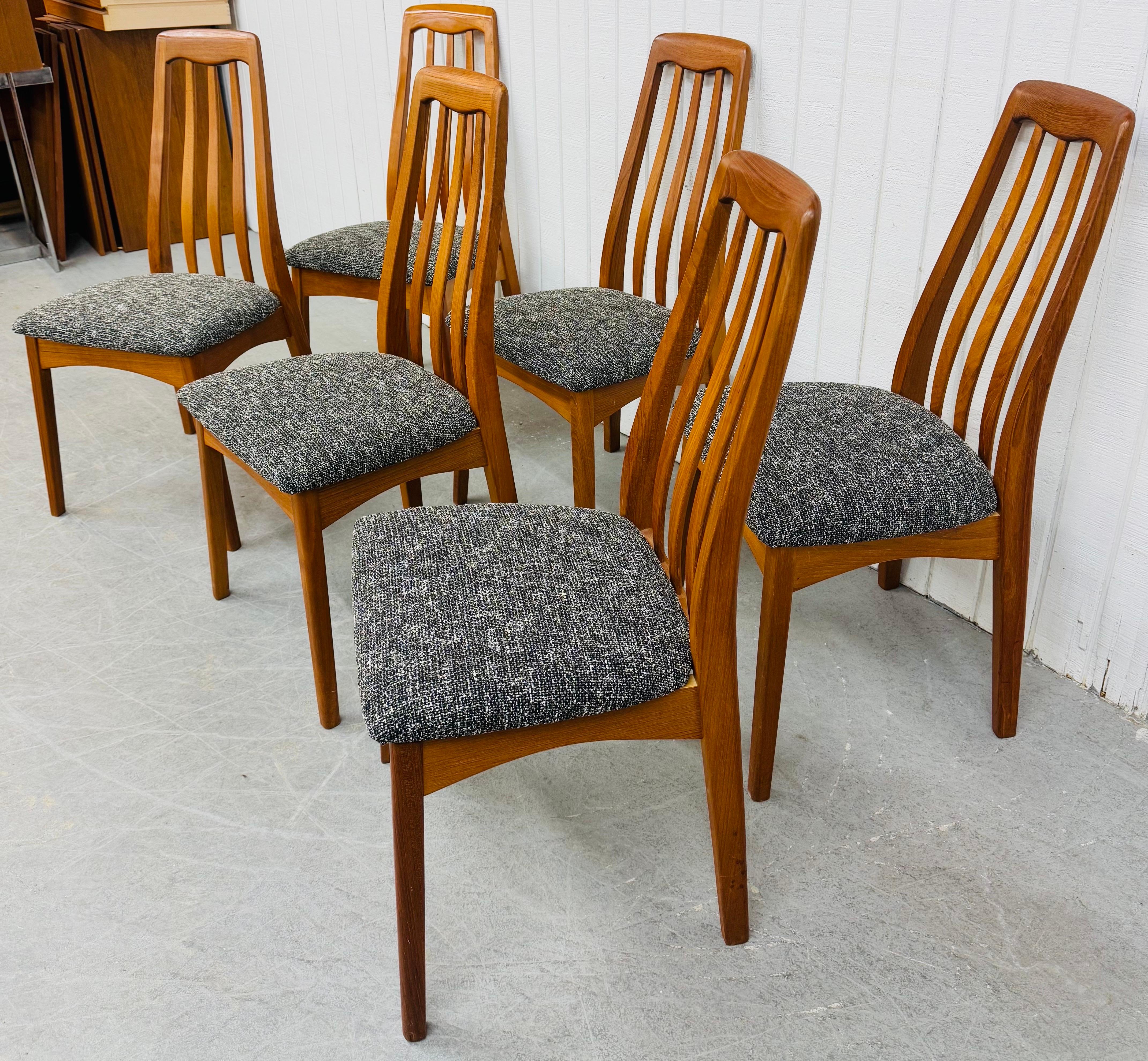 Mid-Century Modern Vintage Benny Linden Danish Modern Style Teak Dining Chairs - Set of 6